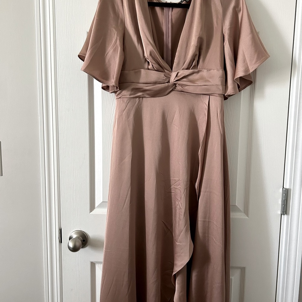 Champagne Silk Wedding or Bridesmaid Dress